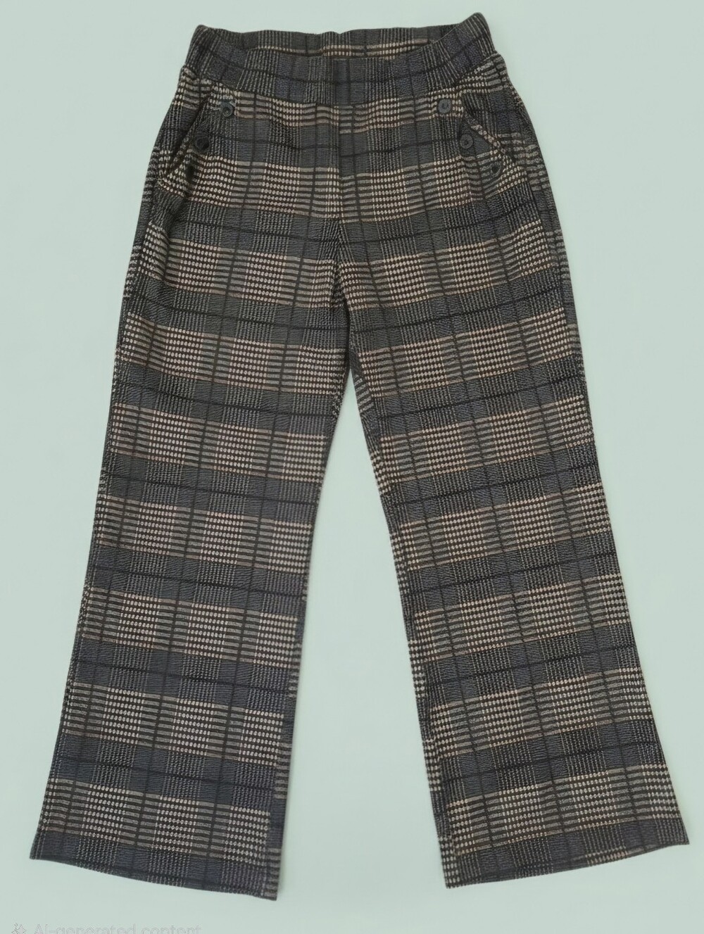 Robert Louis Women's Plaid Pull-On Wide Leg Pants Size M